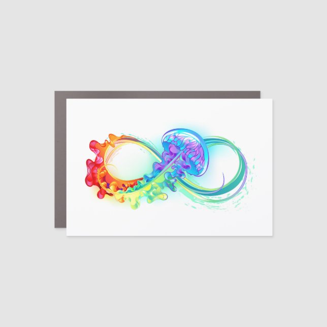 Infinity with Rainbow Jellyfish Car Magnet (Front)