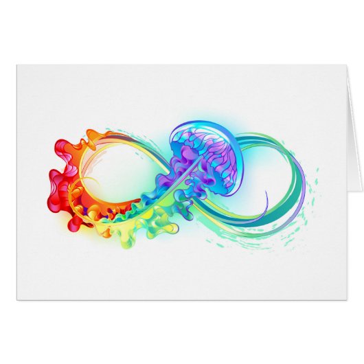 Infinity with Rainbow Jellyfish Cards (Front Horizontal)