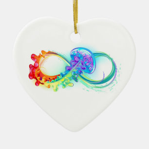 Infinity with Rainbow Jellyfish Ceramic Ornament
