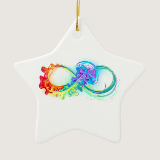 Infinity with Rainbow Jellyfish Ceramic Ornament