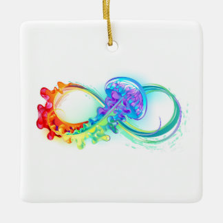 Infinity with Rainbow Jellyfish Ceramic Ornament