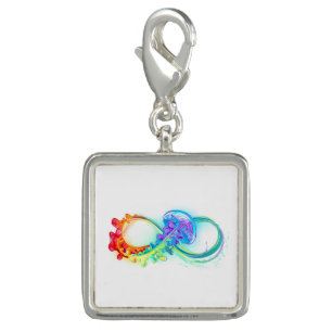 Infinity with Rainbow Jellyfish Charm
