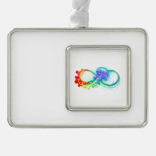 Infinity with Rainbow Jellyfish Christmas Ornament (Front)