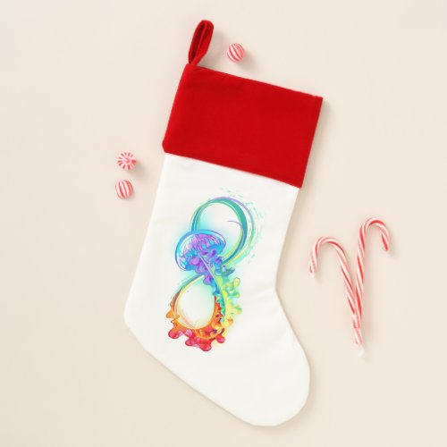 Infinity with Rainbow Jellyfish Christmas Stocking