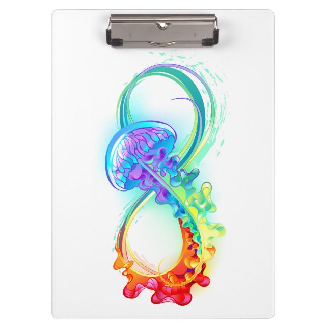 Infinity with Rainbow Jellyfish Clipboard (Front)
