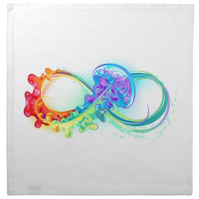 Infinity with Rainbow Jellyfish Cloth Napkin (Front)