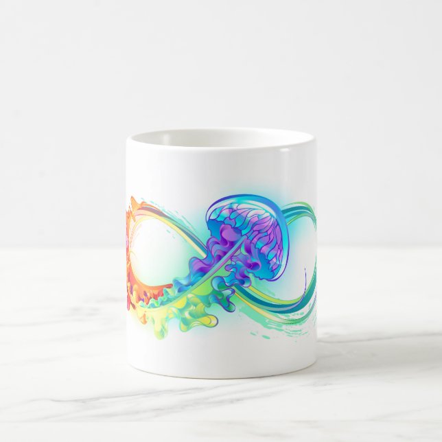 Infinity with Rainbow Jellyfish Coffee Mug (Center)