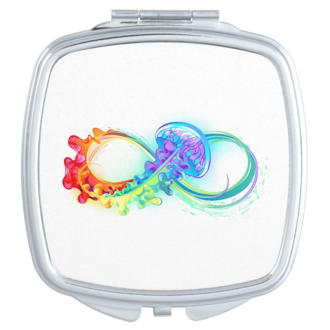 Infinity with Rainbow Jellyfish Compact Mirror (Front)