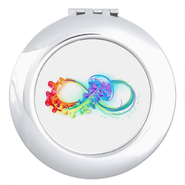 Infinity with Rainbow Jellyfish Compact Mirror (Front)