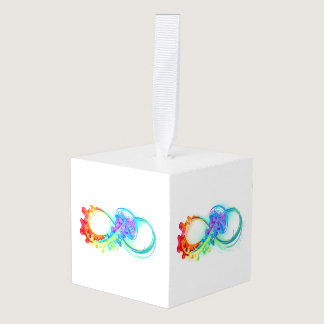 Infinity with Rainbow Jellyfish Cube Ornament