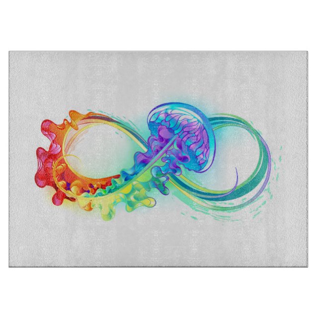 Infinity with Rainbow Jellyfish Cutting Board (Front)