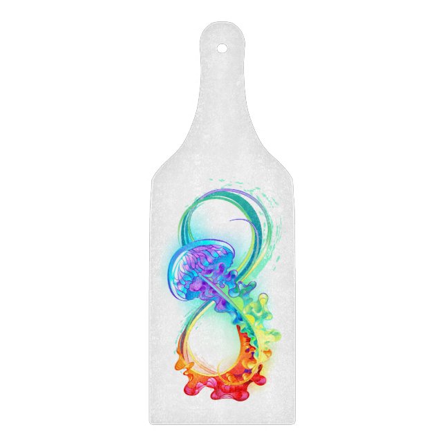 Infinity with Rainbow Jellyfish Cutting Board (Front)