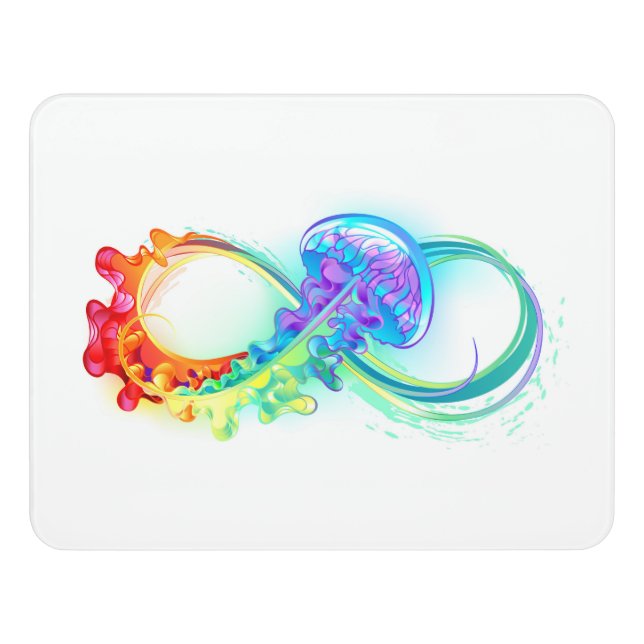Infinity with Rainbow Jellyfish Door Sign (Contemporary Front)