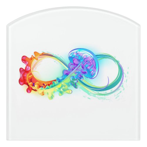 Infinity with Rainbow Jellyfish Door Sign