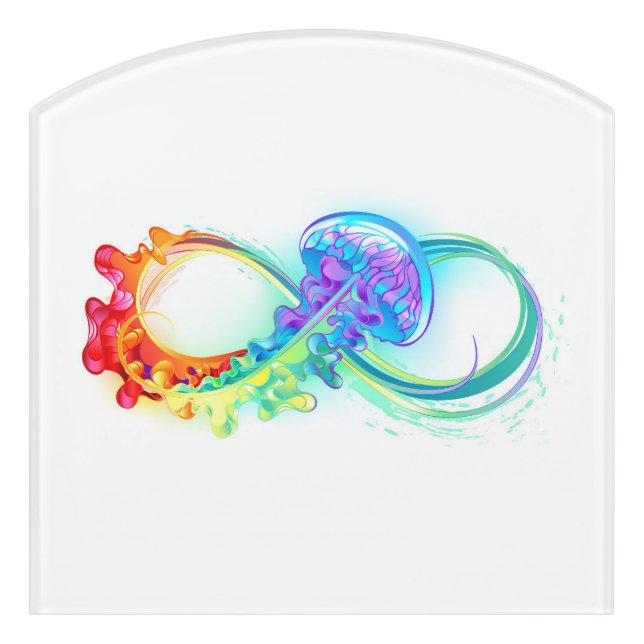 Infinity with Rainbow Jellyfish Door Sign (Contour Front)