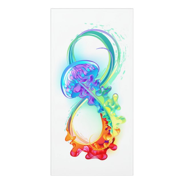 Infinity with Rainbow Jellyfish Door Sign (Classic Front Vert)