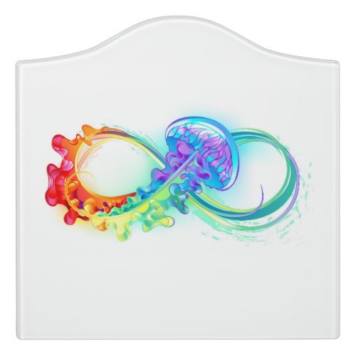 Infinity with Rainbow Jellyfish Door Sign