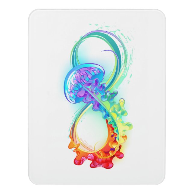 Infinity with Rainbow Jellyfish Door Sign (Contemporary Vert)