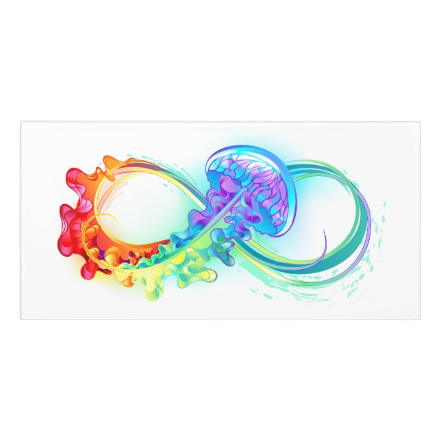 Infinity with Rainbow Jellyfish Door Sign (Classic Front)