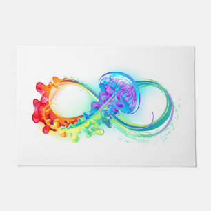 Infinity with Rainbow Jellyfish Doormat