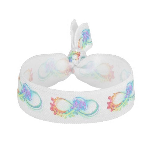 Infinity with Rainbow Jellyfish Elastic Hair Tie