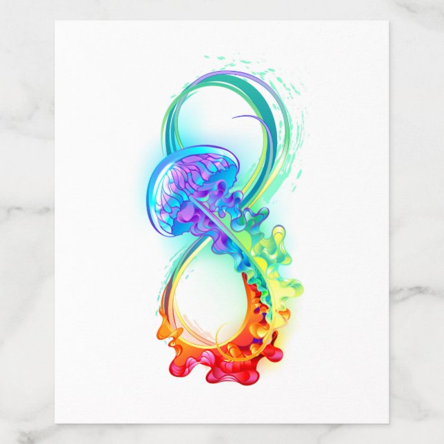 Infinity with Rainbow Jellyfish Envelope Liner (Design)