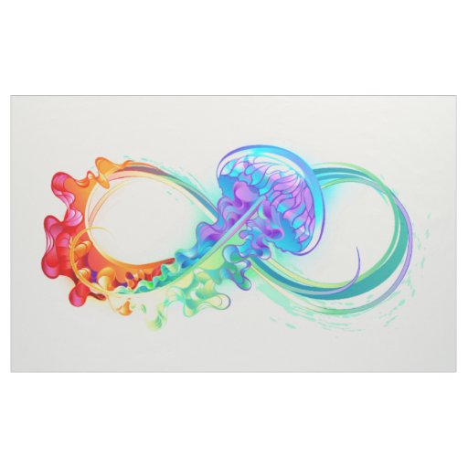 Infinity with Rainbow Jellyfish Fabric
