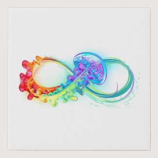 Infinity with Rainbow Jellyfish Faux Canvas Print