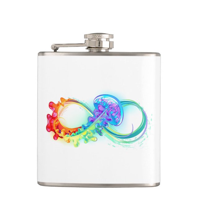Infinity with Rainbow Jellyfish Flask (Front)