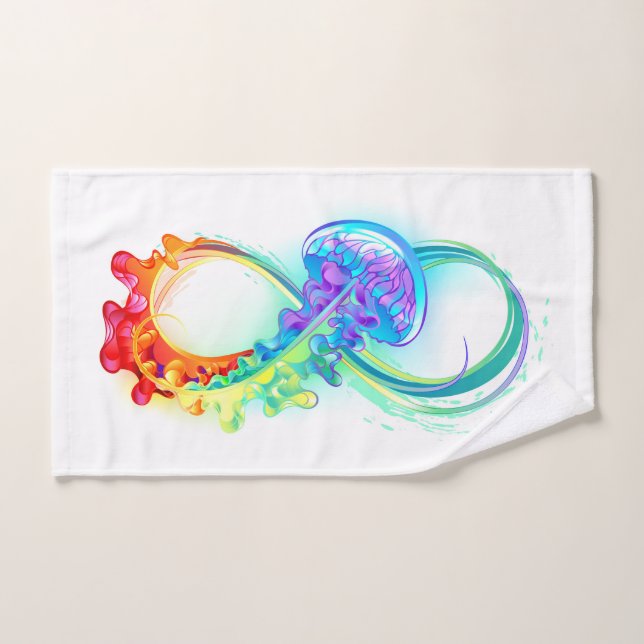 Infinity with Rainbow Jellyfish Hand Towel (Hand Towel)