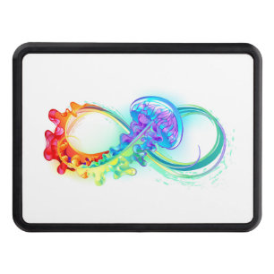 Infinity with Rainbow Jellyfish Hitch Cover