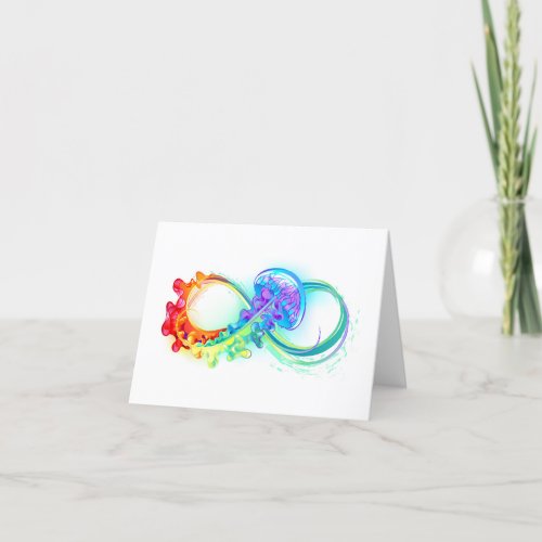 Infinity with Rainbow Jellyfish Holiday Card