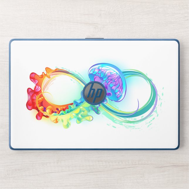 Infinity with Rainbow Jellyfish HP Laptop Skin (Front)