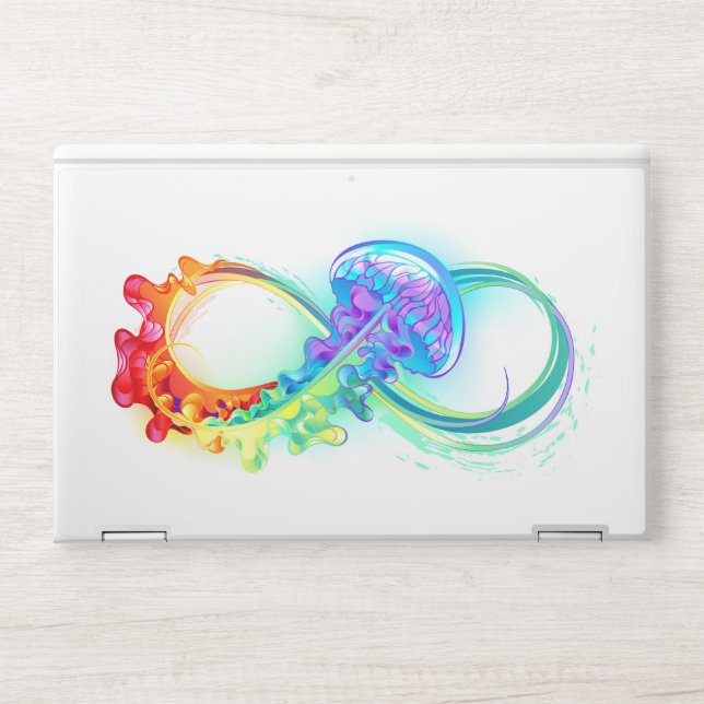 Infinity with Rainbow Jellyfish HP Laptop Skin (Front)
