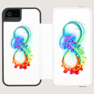Infinity with Rainbow Jellyfish iPhone SE/5/5s Wallet Case