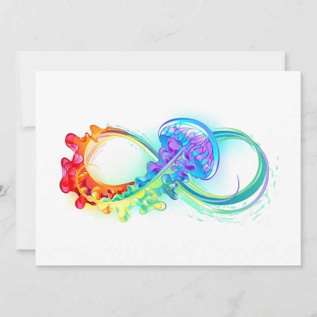Infinity with Rainbow Jellyfish Invitation (Front)