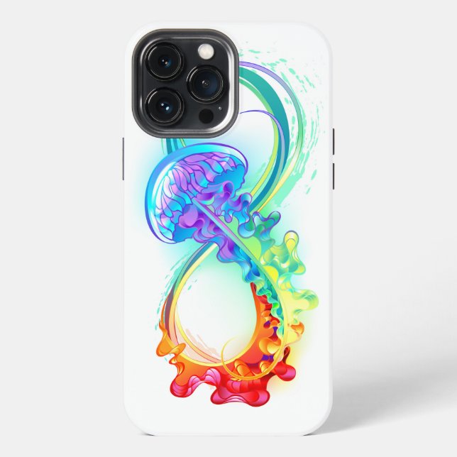 Infinity with Rainbow Jellyfish Iphone Case (Back)