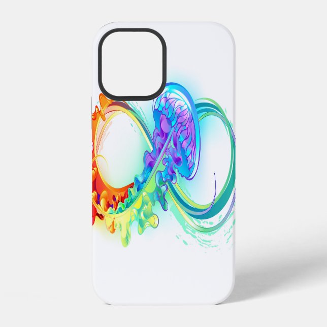 Infinity with Rainbow Jellyfish Iphone Case (Back)