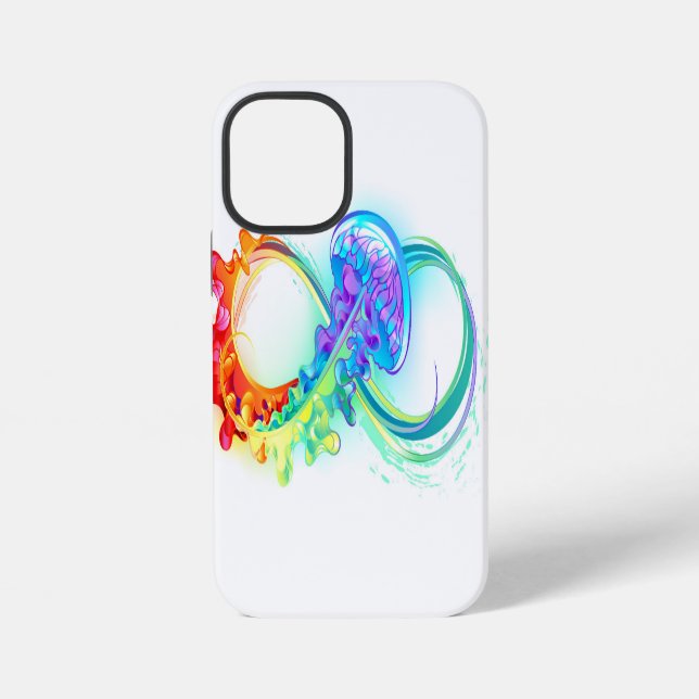Infinity with Rainbow Jellyfish Iphone Case (Back)