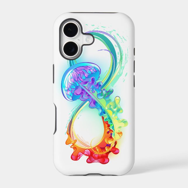 Infinity with Rainbow Jellyfish Iphone Case (Back)