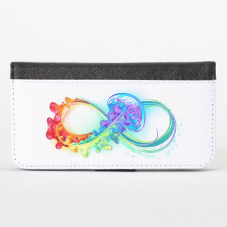 Infinity with Rainbow Jellyfish iPhone X Wallet Case