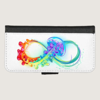 Infinity with Rainbow Jellyfish iPhone 8/7 Wallet Case