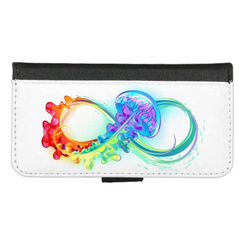 Infinity with Rainbow Jellyfish iPhone 87 Wallet Case