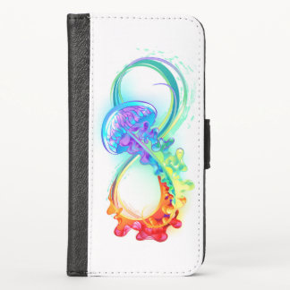 Infinity with Rainbow Jellyfish iPhone XS Wallet Case
