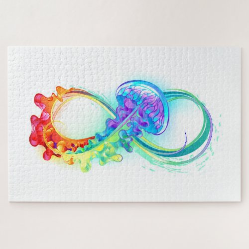 Infinity with Rainbow Jellyfish Jigsaw Puzzle