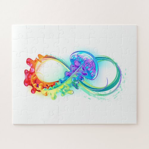 Infinity with Rainbow Jellyfish Jigsaw Puzzle