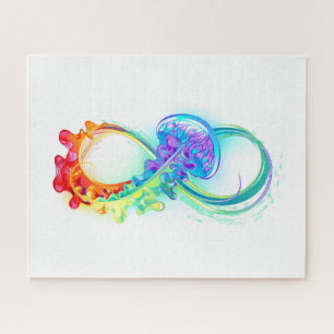 Infinity with Rainbow Jellyfish Jigsaw Puzzle