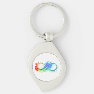 Infinity with Rainbow Jellyfish Keychain