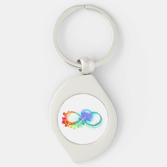 Infinity with Rainbow Jellyfish Keychain (Front)