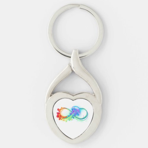 Infinity with Rainbow Jellyfish Keychain